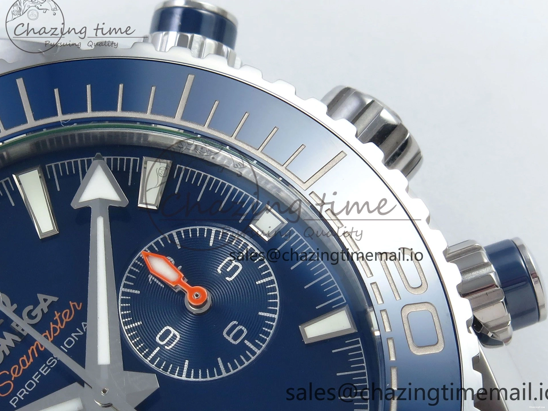 0407 Planet Ocean Master Chronometer 600M 45.5mm SS SCF 1:1 Best Edition Blue Bezel Blue Dial on SS Bracelet A9900 Super Clone Lightweight 7676